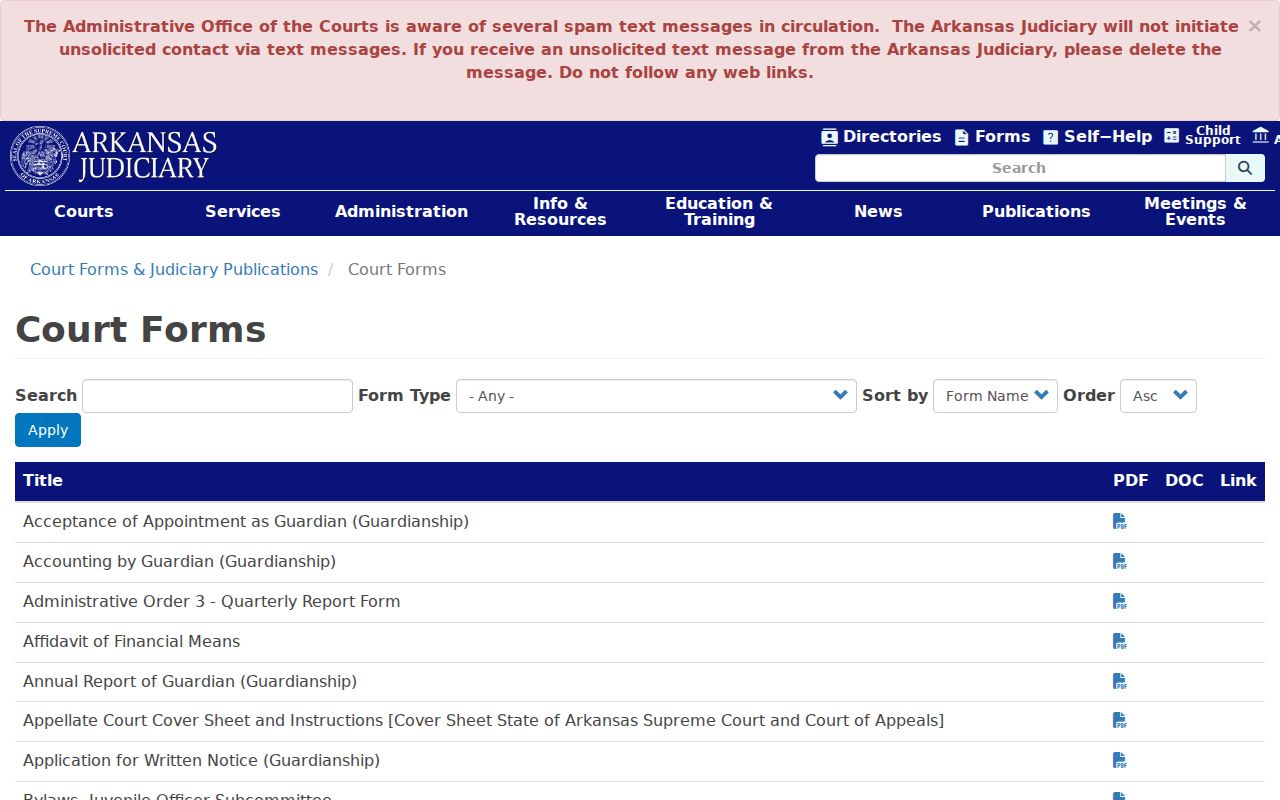 Dallas County arrest warrant court forms index